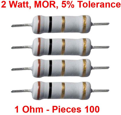 ELPH MOR | Metal Oxide Resistance | 2 Watt | 1 Ohm Pcs 100 Fixed Resistor(1 ohm 4)