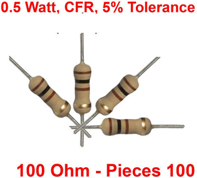 ELPH CFR | Carbon Film Resistance | Half (0.5) Watt | 100 Ohm Pcs 100 Fixed Resistor(100 ohm 5)