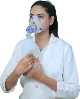 BOS MEDICARE Manual Resuscitator 1500ml Silicon Adult Ambu Bag +Oxygen Tube CPR First Aid kit 1 Ambu Bag Respiratory Exerciser 1 Ambu Bag Respiratory Exerciser(Pack of 1)