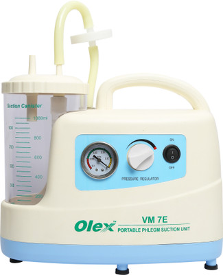 OLEX Portable Phlegm Suction Unit 7E with 1000 ml Jar | 1 Year Warranty Suction Machine Respiratory Exerciser(Pack of 1)