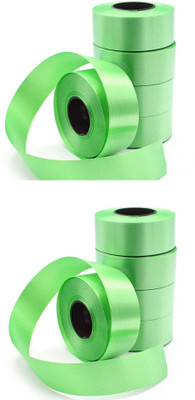 Kuber Selection 1 Inch 10 Pcs Light Green Plastic Ribbon for Any Project Green PP (Polypropylene) Ribbon(Pack of 10)