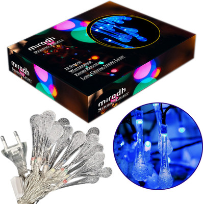 MIRADH 14 LEDs 3 m Blue Steady Water Drop Rice Lights(Pack of 1)