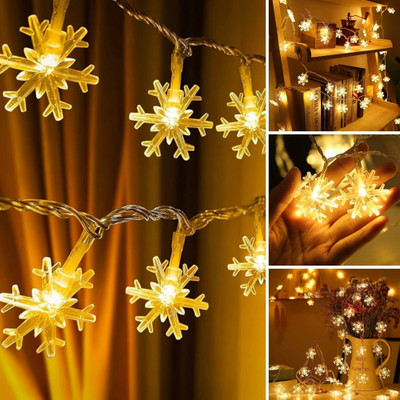 Trust Ware 14 LEDs 5 m Yellow Steady Snow Flake Rice Lights(Pack of 1)