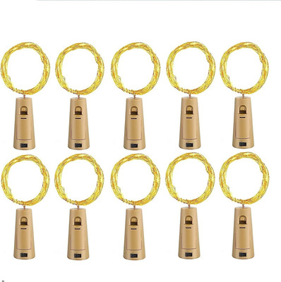 Eliza 20 LEDs 2 m Gold Steady Ball Rice Lights(Pack of 10)