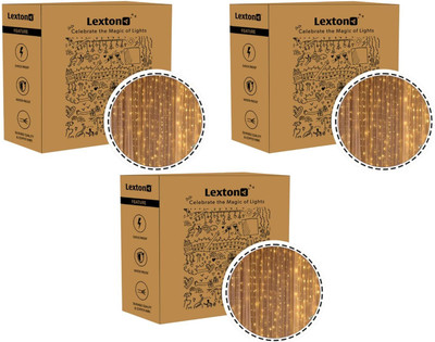 Lexton 190 LEDs 9.8 m White Steady Bulb Rice Lights(Pack of 3)