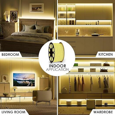 Newness 1000 LEDs 15 m Yellow Steady Strip Rice Lights(Pack of 1)