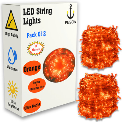 PESCA 40 LEDs 11 m Red, Pink Steady String Rice Lights(Pack of 2)