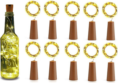 MAHI HOME DÉCOR 20 LEDs 3.05 m Yellow Steady String Rice Lights(Pack of 10)