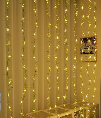 NKL 200 LEDs 3 m Yellow Flickering Leaf Rice Lights(Pack of 1)