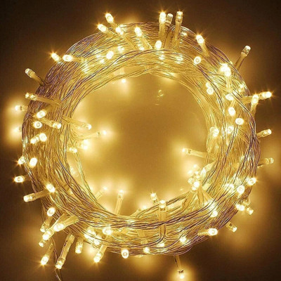 SAISH 50 LEDs 15 m Yellow Color Changing, Flickering, Steady Bulb Rice Lights(Pack of 1)