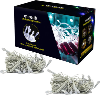 MIRADH 36 LEDs 10 m White Steady String Rice Lights(Pack of 2)