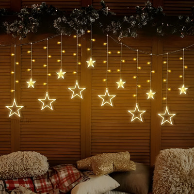 Oaklime 12 LEDs 2.49 m Yellow Flickering Star Rice Lights(Pack of 1)