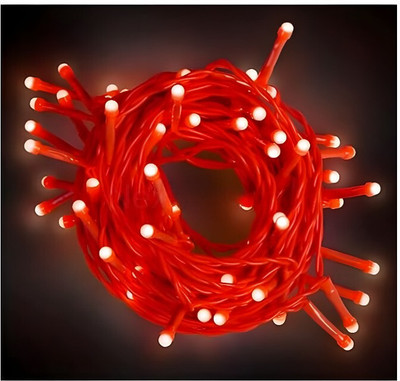 WBD 56 LEDs 13 m Red Steady Bulb Rice Lights(Pack of 1)