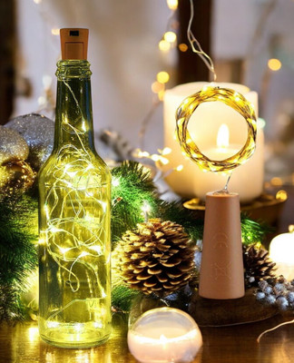 HASRU 20 LEDs 2.03 m Gold Steady String Rice Lights(Pack of 1)