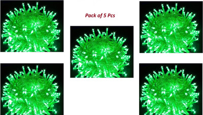SV GLOBAL 42 LEDs 15 m Green Steady Ball Rice Lights(Pack of 5)