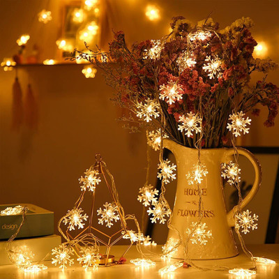 Party Propz 14 LEDs 3 m White Steady Snow Flake Rice Lights(Pack of 1)