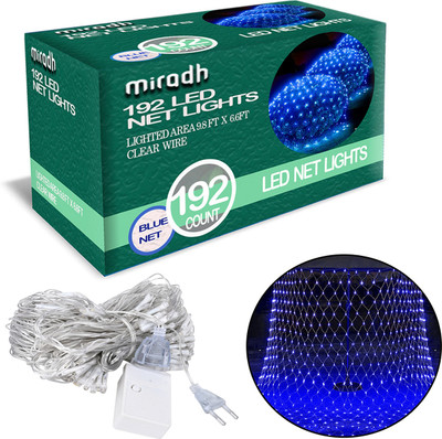 MIRADH 192 LEDs 3 m Blue Color Changing, Flickering, Steady String Rice Lights(Pack of 1)