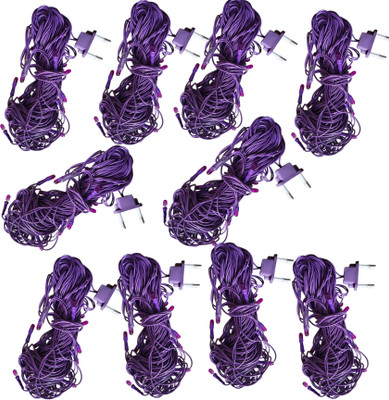 Local Charm 20 LEDs 7 m Purple Steady String Rice Lights(Pack of 10)