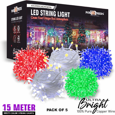 Pick Ur Needs 40 LEDs 15 m Blue, Red, Green, Beige, White Flickering String Rice Lights(Pack of 1)