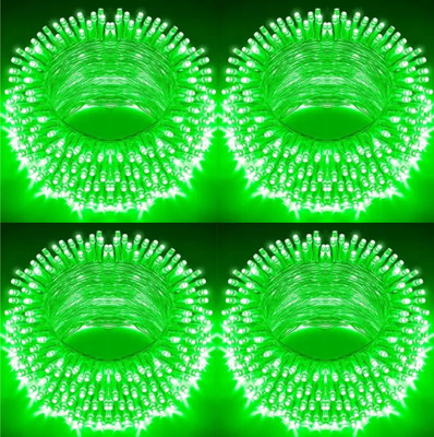 spark world 40 LEDs 11 m Green Steady Bulb Rice Lights(Pack of 4)