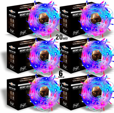 Pick Ur Needs 42 LEDs 20 m Multicolor Color Changing Bulb Rice Lights(Pack of 6)