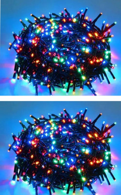 LightFlow 40 LEDs 10 m Multicolor Steady Bulb Rice Lights(Pack of 2)