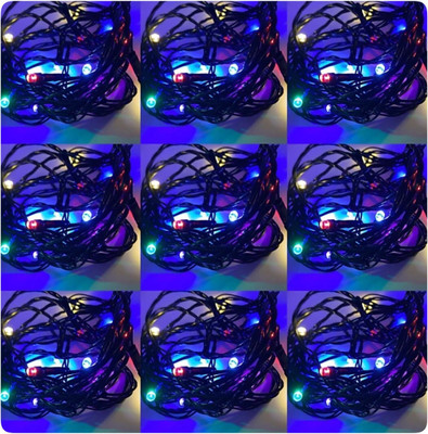 Business Squad 180 LEDs 8 m Multicolor Flickering String Rice Lights(Pack of 9)