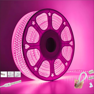 Longitude 1200 LEDs 10 m Pink Steady Strip Rice Lights(Pack of 1)