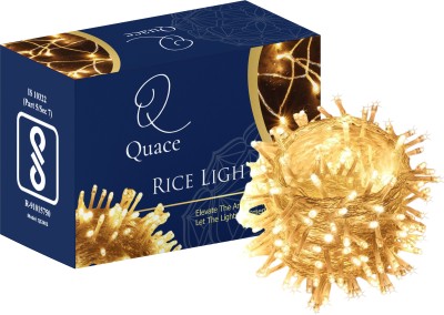 QUACE 40 LEDs 12 m Yellow Steady String Rice Lights(Pack of 1)