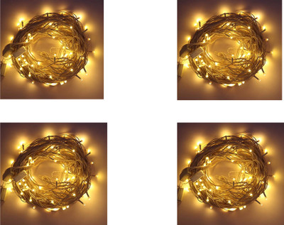 BENHEK 42 LEDs 14 m Yellow Steady String Rice Lights(Pack of 4)