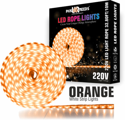 Pick Ur Needs 1200 LEDs 5 m Orange Steady Strip Rice Lights(Pack of 1)