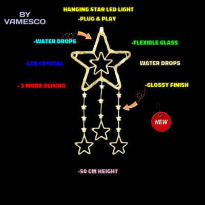 Vamesco 50 LEDs 1 m Yellow Flickering Star Rice Lights(Pack of 1)