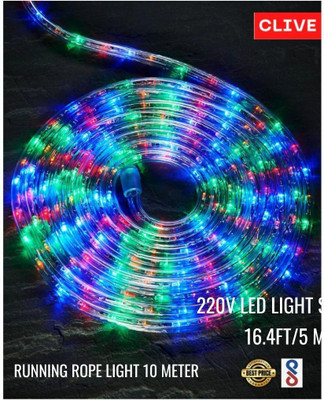 Clive India 100 LEDs 20 m Multicolor Color Changing, Flickering, Steady String Rice Lights(Pack of 1)