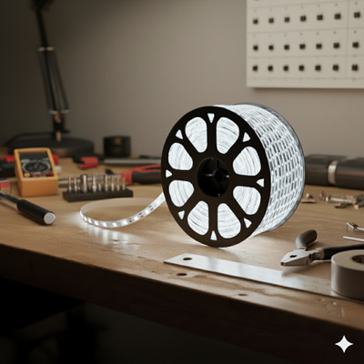 RAYVIX 600 LEDs 15 m White Steady Strip Rice Lights(Pack of 1)