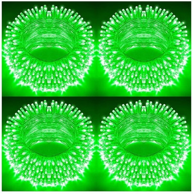 MPROW 40 LEDs 11 m Green Steady Bulb Rice Lights(Pack of 4)