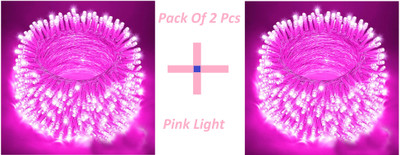 Growvibe 60 LEDs 20 m Pink Steady Bell Rice Lights(Pack of 2)