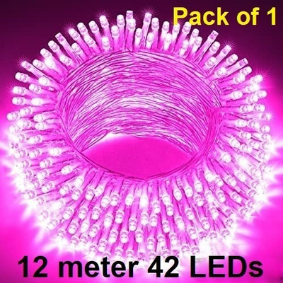 Trendx 42 LEDs 12 m Pink Steady String Rice Lights(Pack of 1)