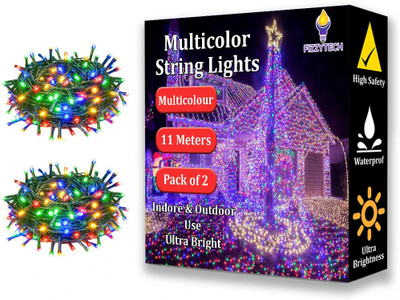 FIZZYTECH 40 LEDs 11 m Multicolor Color Changing String Rice Lights(Pack of 2)