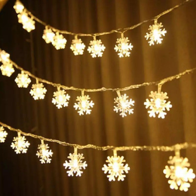 WunderVoX 14 LEDs 3.35 m Transparent Steady Snow Flake Rice Lights(Pack of 1)