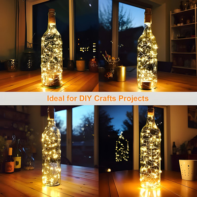 WBD 20 LEDs 2 m Yellow Steady Bottle Rice Lights(Pack of 6)