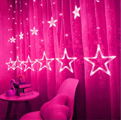 glowserie 138 LEDs 3 m Pink Steady Star Rice Lights(Pack of 1)