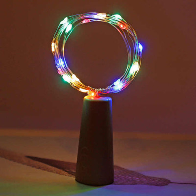 KAVYARA 20 LEDs 2 m Multicolor Steady Bottle Rice Lights(Pack of 6)