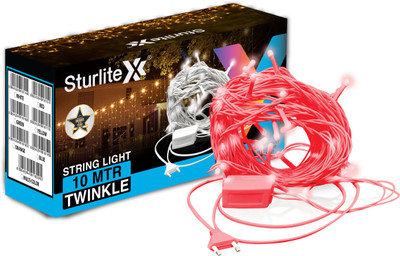 Sturlite 46 LEDs 10 m Red Steady Bulb Rice Lights(Pack of 1)