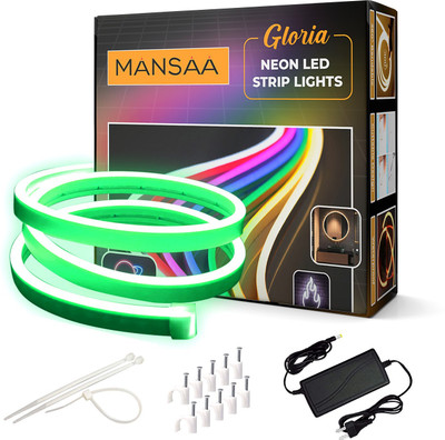 MANSAA 50 LEDs 5 m Green Steady Strip Rice Lights(Pack of 1)