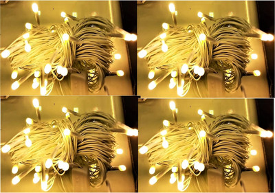 Business Squad 112 LEDs 13 m Yellow Steady String Rice Lights(Pack of 4)