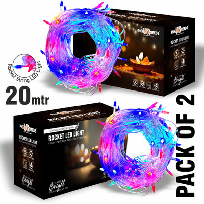 Pick Ur Needs 40 LEDs 20 m Multicolor Flickering String Rice Lights(Pack of 2)