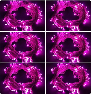 Local Charm 168 LEDs 12.5 m Pink Steady String Rice Lights(Pack of 6)