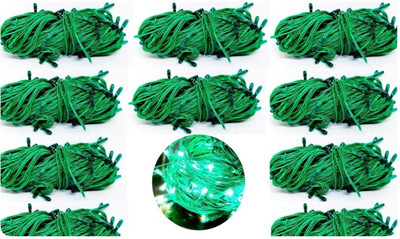 Local Charm 200 LEDs 7 m Green Steady String Rice Lights(Pack of 10)
