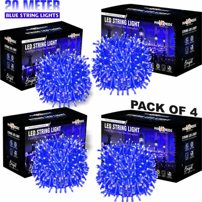 Daily Needs Shop 60 LEDs 20 m Blue Steady String Rice Lights(Pack of 4)