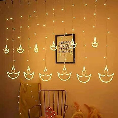 Vespa 12 LEDs 3 m Yellow Flickering Diya Rice Lights(Pack of 1)